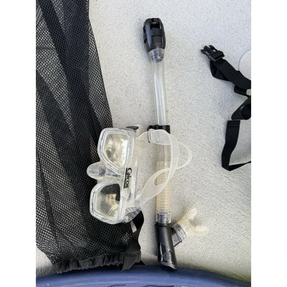 Scuba pro twin jet Fins Size 13-14 Snorkelling Set With Mask Inflatable Safety V
